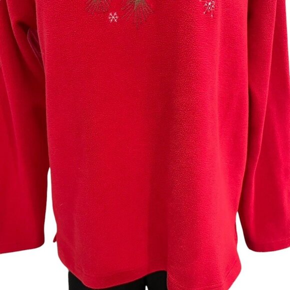 Red Cardinal Christmas Sweater M Embroidered Festive Holiday Winter Birds Cozy - Picture 4 of 8